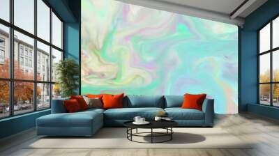 Pastel colors abstract background. Multicolored stains on a liquid surface. Psychedelic pattern Wall mural