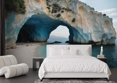 Blue caves on Zakynthos island - Greece Wall mural