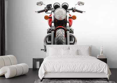 Front view of classic motorcycle isolated on transparent background Wall mural