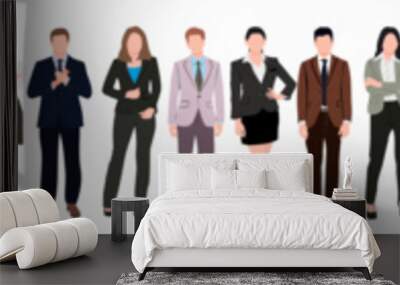 Set of business people standing in a row. Wall mural