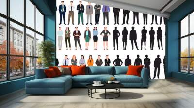 set of business people. Huge set of business people collection vector illustration and silhouette.  Wall mural