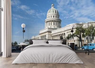 Havana Cuba Capitolio Building with Cars Wall mural