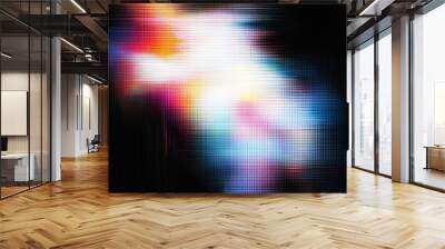 Abstract close-up of colorful light waves creating a vibrant, textured pattern Wall mural