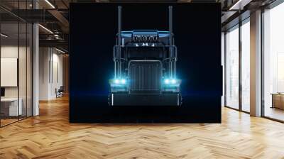 Black heavy truck. 3d rendering Wall mural