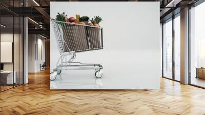 shopping cart full with products Wall mural