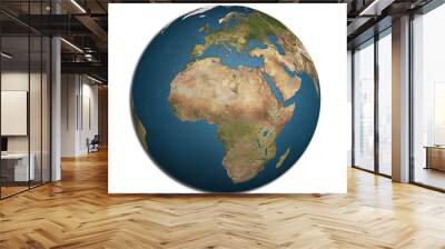 World map rendering on Europe, Africa and Asian view Wall mural