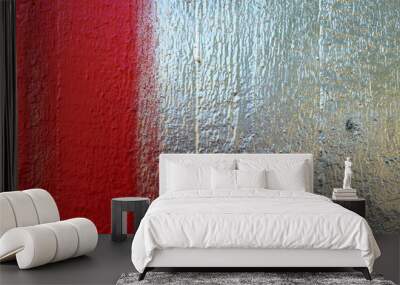 graffiti texture on wooden material in silver red. backdrop Wall mural