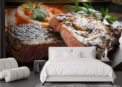 Grilled beef steak Wall mural