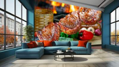 Picanha, traditional Brazilian barbecue. Wall mural