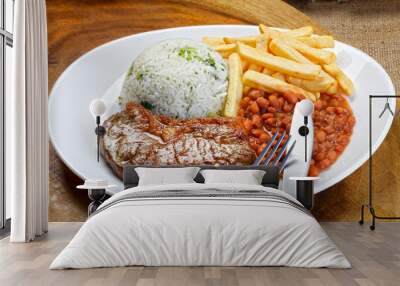 Rice with beans and meat Wall mural