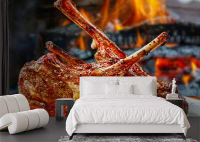 Roasted lamb chop Wall mural