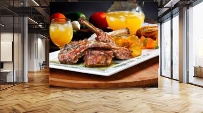 Roasted lamb chop Wall mural