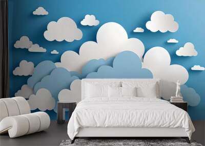 Paper clouds Wall mural