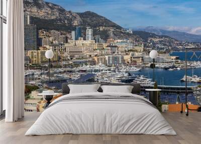 Panorama sur le Port Hercule depuis Monaco-Ville (le Rocher) Wall mural