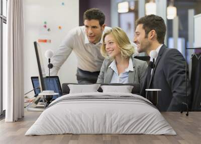 group of business people at office, working on computer Wall mural