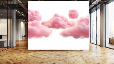 Pink clouds on transparent background Wall mural