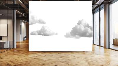 White clouds on transparent background Wall mural