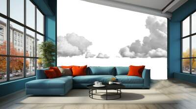 White clouds on transparent background Wall mural