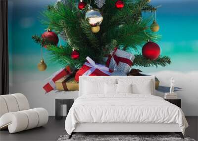 Christmas at the beach holiday or vacation Wall mural