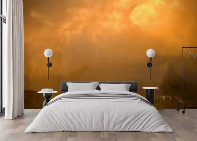 sun and clouds Wall mural