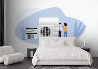 HVAC marketing design illustration vector eps format , suitable for your design needs, logo, illustration, animation, etc. Wall mural