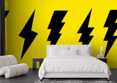 flash lightning bolt icon. Electric power symbol. Power energy sign, vector illustration Lightning bolt flash thunder icon electric isolated vector. Lightning bolt icons set, Thunder icon Wall mural