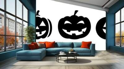 set of halloween pumpkins halloween pumpkin icons icon illustration of a set of halloween pumpkin si Wall mural