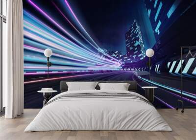 grand city race track with colorful flare Wall mural