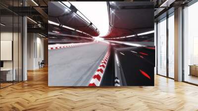 illuminated race track road with speed motin blur Wall mural