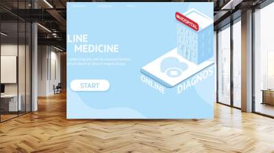  banner concept for online diagnostic. Wall mural