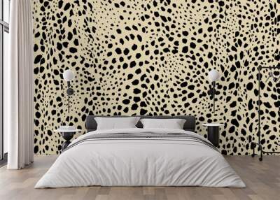 Cheetah spots pattern design. Vector illustration background. Wildlife fur skin design illustration. Wall mural