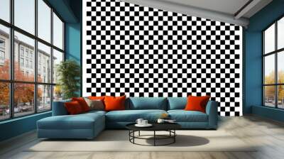 Black and White Checkered background Wall mural