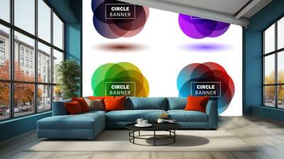 Set of 4 colorful circles shapes. Round banners for design element Wall mural