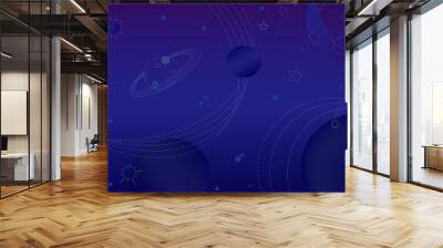 an abstract outer space blue background Wall mural