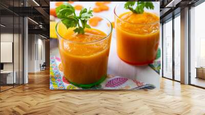 Carrot mango soup with ginger Wall mural