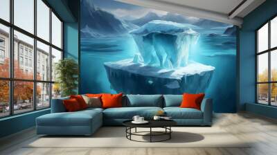 Most of the iceberg is under water. Wall mural