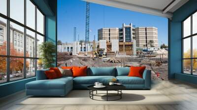 highrise condo construction site Wall mural