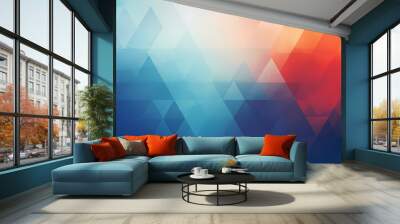 Geometric background image in lightly coloured triangle shapes with seamless edges Wall mural