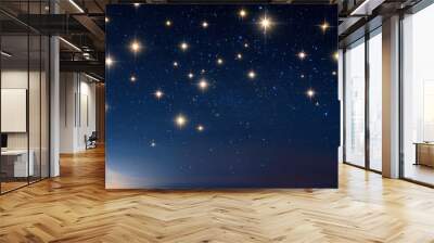 shiny stars on night sky background horizontal panoramic banner for your design Wall mural