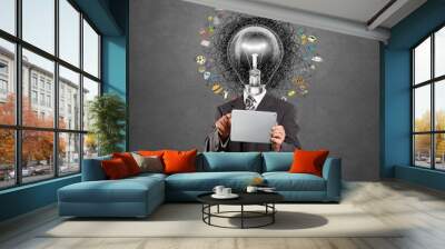 lamp head man have got an idea Wall mural