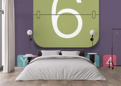 Mechanical Scoreboard Alphabet Wall mural