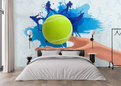 Tennis background Wall mural