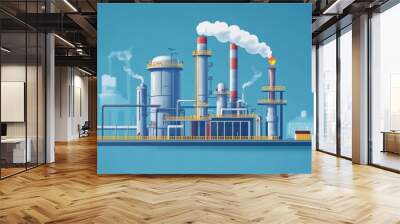 natural gas conversion, engineering illustrations Wall mural