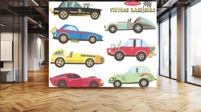 Vintage Race Car Collections Wall mural