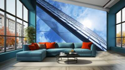 Details of modern building with sky background Wall mural