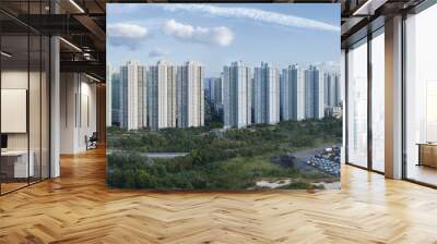 Panorama view of public estate in Hong Kong Wall mural