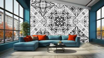 luxury oriental tile seamless pattern. colorful floral patchwork background. mandala boho chic style Wall mural