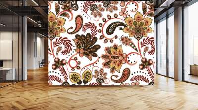 Seamless vector paisley pattern Wall mural