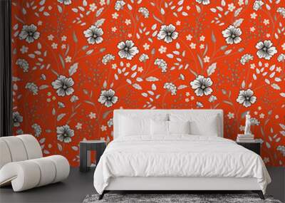 sunny pastel floral print. Seamless background Wall mural