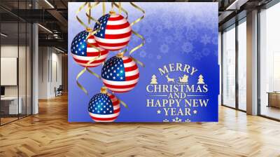 vector abstract christmas background with patriotic elements Wall mural